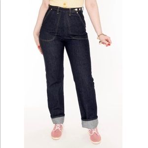 Freddies of Pinewood Jeanies Jeans 32 Inch Waist 40s 50s high waisted jeans